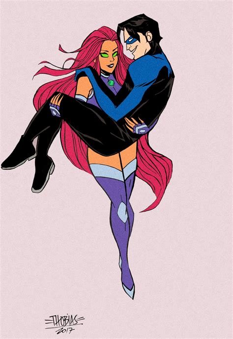 Nightwing And Starfire Fanart By Thobias Rnightwing