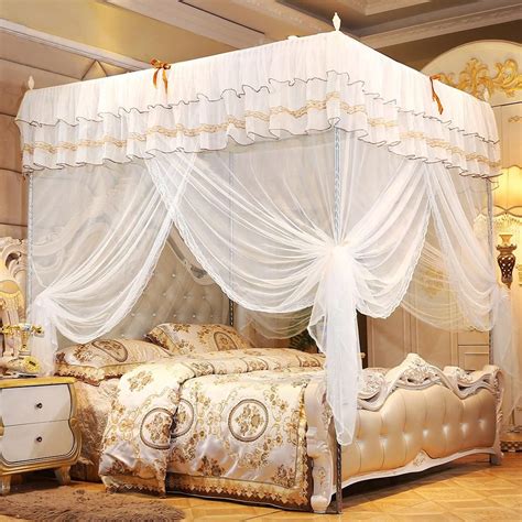 Luxury Princess 4 Corner Post Bed Canopy Mosquito Net Bed