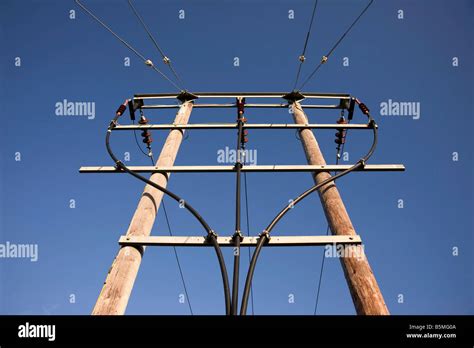 Electricity Distribution Poles Uk Stock Photo Alamy
