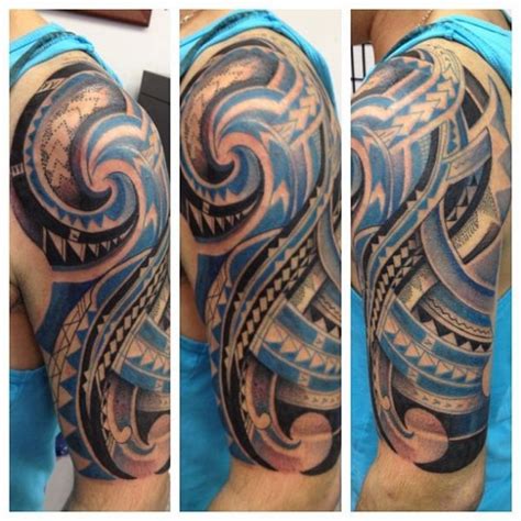 Covers the area from the top of the shoulder halfway to the elbow. Polynesian Half Sleeve Tattoo | Polynesian tattoo, Half ...