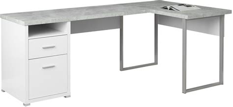 80 White And Cement Look Computer Desk From Monarch Coleman Furniture