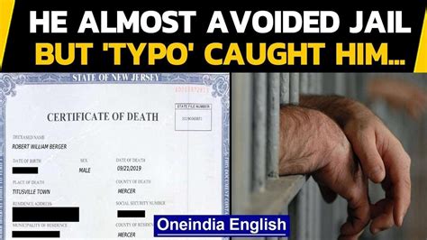 Fake Death Certificate Typo Exposes Man Who Wanted To Avoid Jail Oneindia News Youtube