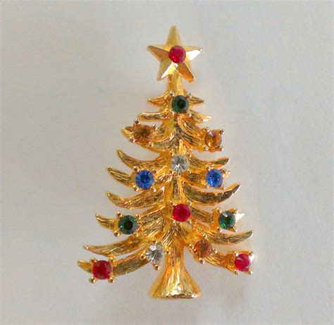 Eisenberg Christmas Tree Brooch Pin Gold By Trendytreasures1