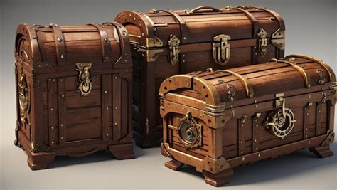 Premium Ai Image How About Assorted Wooden Chests In Steampunk Style