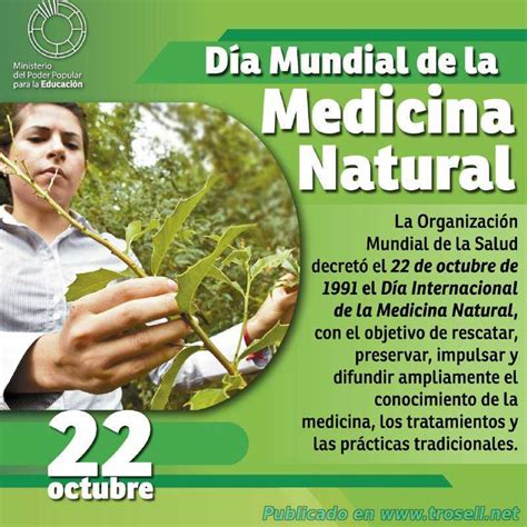 22 De Octubre Dia Mundial De La Medicina Natural