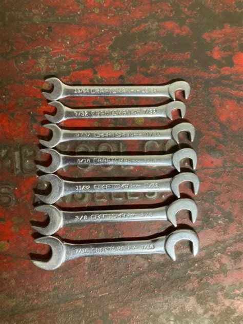 Vintage Craftsman 7 Piece Open End Ignition Wrench Set 9 4306 Super
