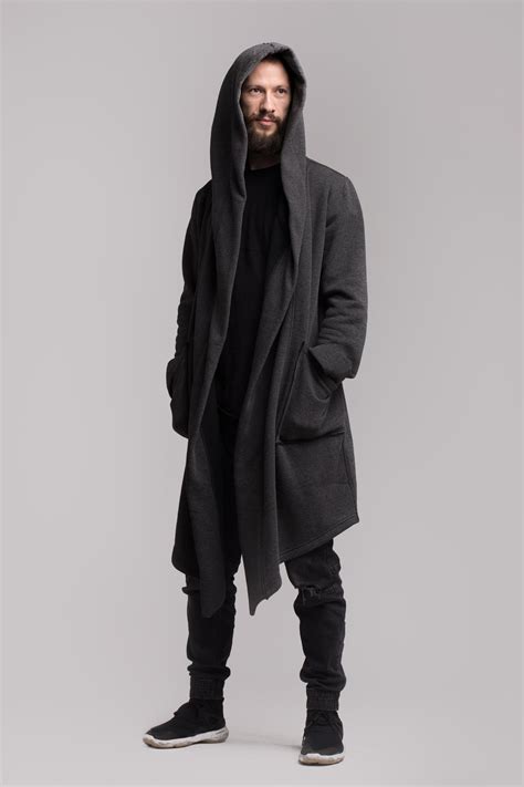 Grey Hooded Cloak In 2021 Indian Men Fashion Cyberpunk Clothes