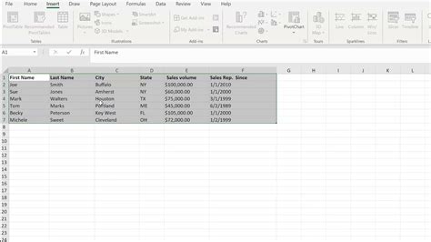 Microsoft Excel Creating Tables And Charts Youtube