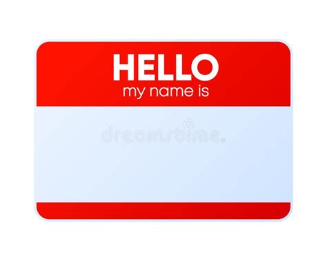Name Badge Hello My Name Is Badge With My Name Tag Paper Card For Identification Man Stock