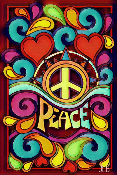 Peace Peace Sign Art Jlb Happy Hippie Hippie Love Hippie Peace