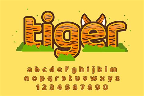 Decorative Tiger Font And Alphabet With Tiger Patterns 11747636 Vector