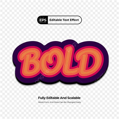Bold Text Effect Vector Hd Png Images Editable Text Effect With Bold