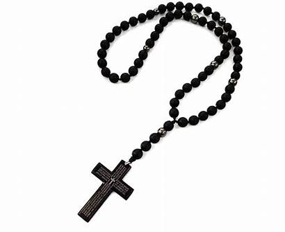 Necklace Rosary Onyx Cross Bead Clipart Mens