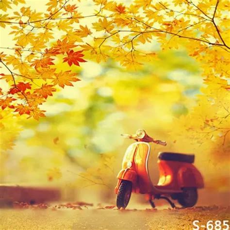 Autumn Motorcycle Model Photography Background Children