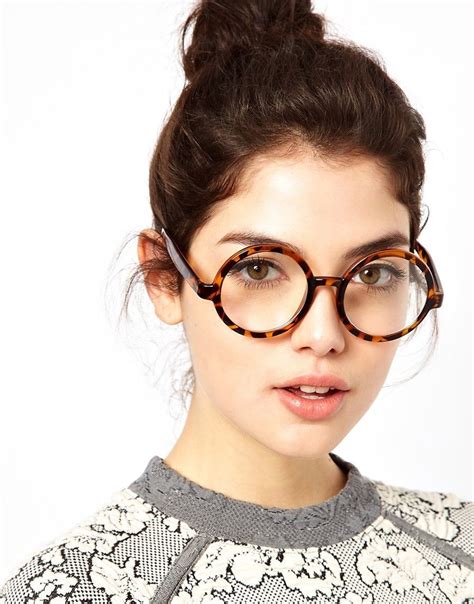 Oversized Thick Tortoise Clear Circle Glasses Vintage Round Sunglasses