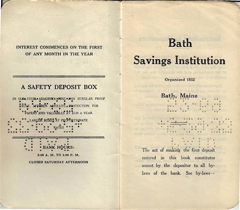 Bath Savings Institution Bank Books — Bath Jewish History