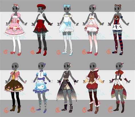 Adoptable Outfits Iv Closed By Zylenxia On Deviantart Themed