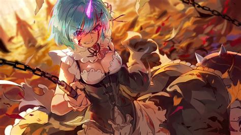 Free anime live / animated wallpapers. Rem, Horn, Re:Zero, Anime, Girl, Maid, 4K, #4.2717 Wallpaper