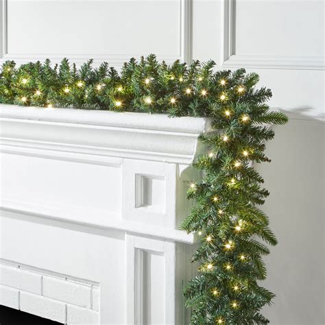 Pre Lit Arrow Tip 9 Garland Outdoor Christmas Lighted Decorations And