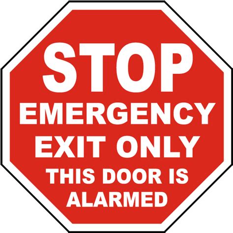 Emergency Exit Only Door Alarmed Sign Claim Your 10 Discount