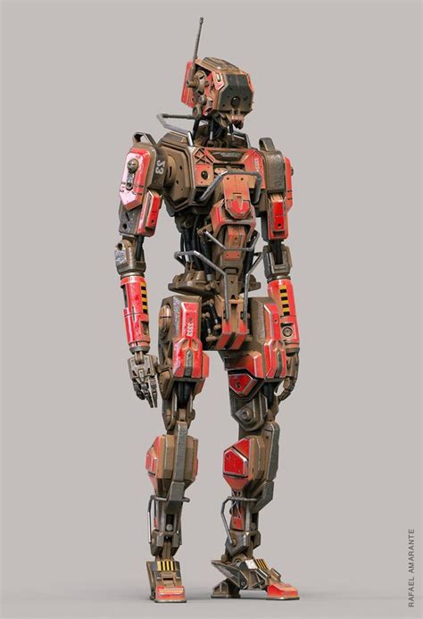 Police Robot Red In 2020 Futuristic Robot Robot Concept Art Robot Art