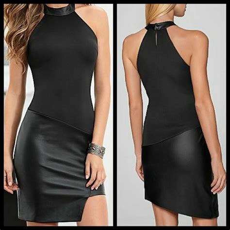 New Smokin Hot Black Faux Leather Bodycon Dress From Erins Closet On