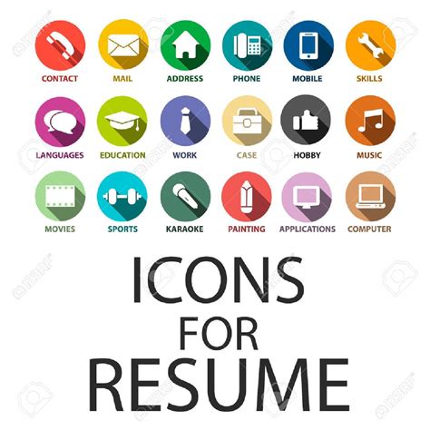 Icons Set For Your Resume Cv Job Stock Vector 50433371 Graphic