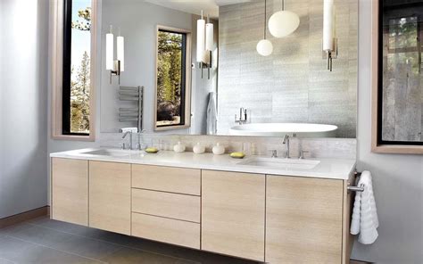 Modern bathroom cabinets don't have to be flat panel and glossy to match the updated finishes of the space. 10 Best Modern Bathroom Cabinets - DHLViews