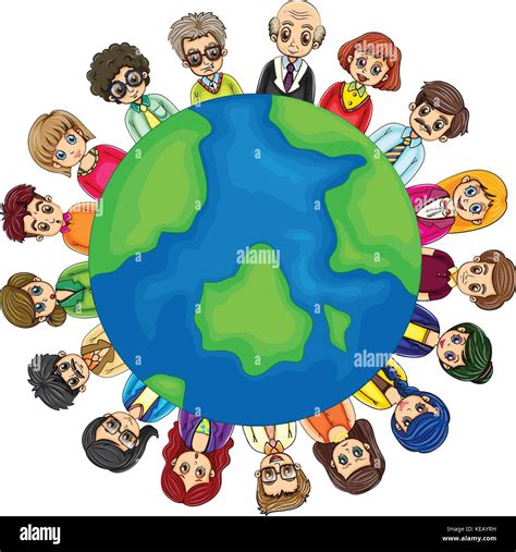 Ilustración De Muchas Personas En Todo El Mundo Imagen Vector De Stock