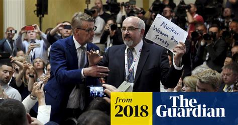 man removed from trump putin press conference video us news the guardian