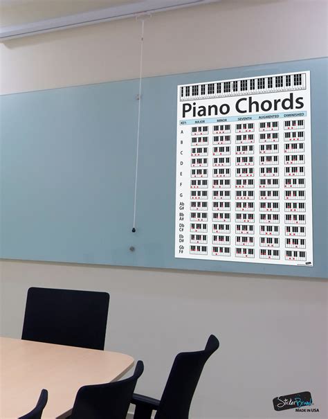 Piano Chord Chart Poster Educational Guide For Keyboard Music Lessons