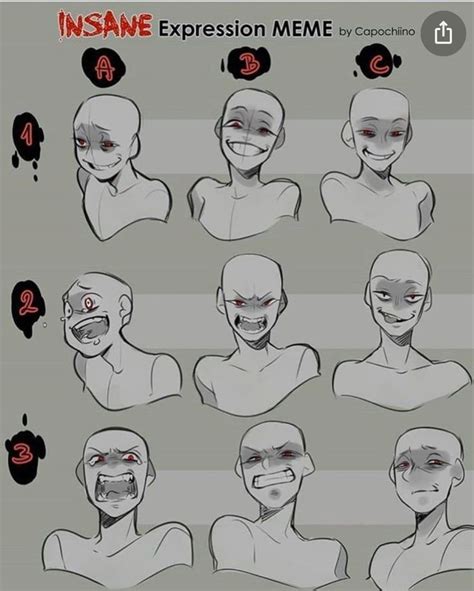 Psycho Faces Drawing Face Expressions Art Reference Art Reference Poses