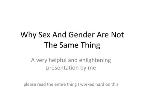 Difference Between Sex And Gender