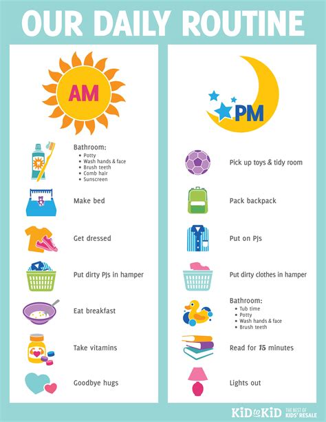 Download Free Printable Morning Routine Chart Childrens Routine