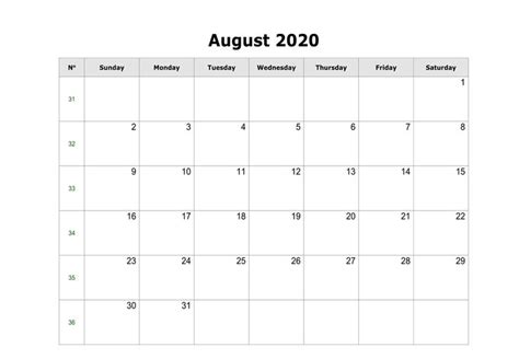 Download This Free 2020 Monthly Printable Calendar With A Simple Black