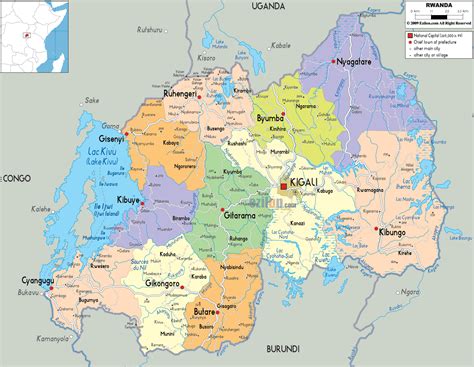 Political Map Of Rwanda Ezilon Maps