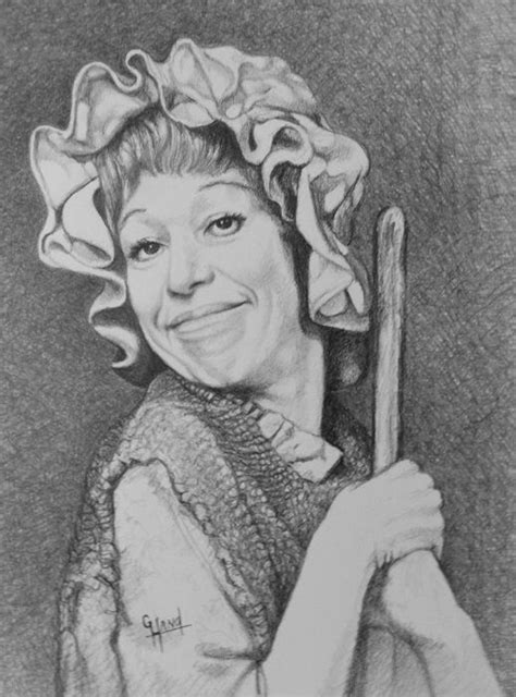 Carol Burnettasthe Cleaning Ladya Pencil Portrait Drawing