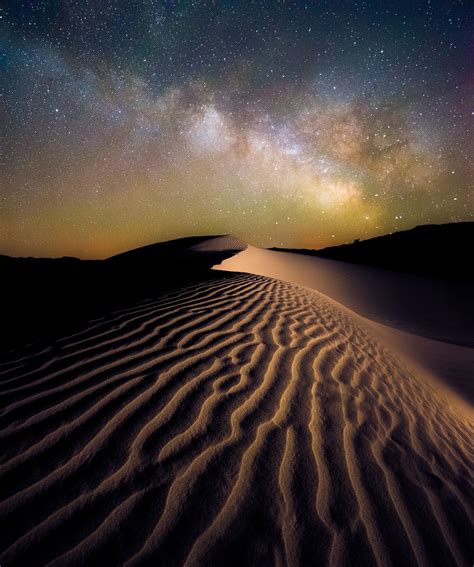 Sand And Stars At The Little Sahara Sand Dunes In Utah Fotografía