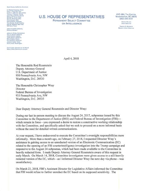 The major change you will observe in new format is the consolidation of result boxes. Nunes Letter to FBI Director Wray and AAG Rosenstein RE - Trump Surveilance Authority Origination