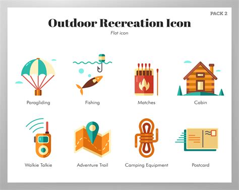 Outdoor Recreation Icons Flat Pack 670091 Vector Art At Vecteezy
