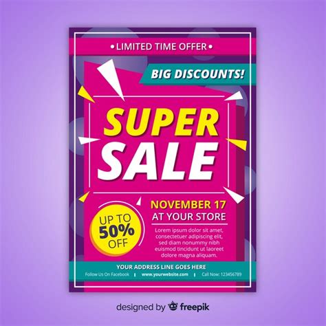 Free Vector Modern Sale Flyer Template With Abstract Design