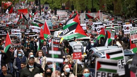 Thousands Protest In London Over Israel Gaza Violence Bbc News