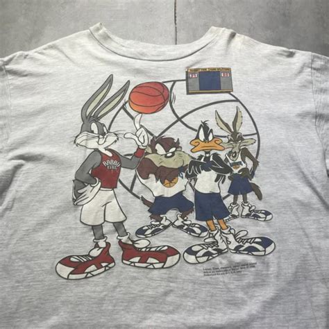 Vintage Looney Tunes T Shirt 90s Mens Xl Basketball Bugs Taz Daffy Wily