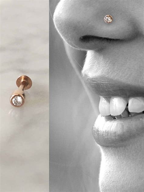 K Rose Gold Diamond Nose Stud Sampat Jewellers Inc
