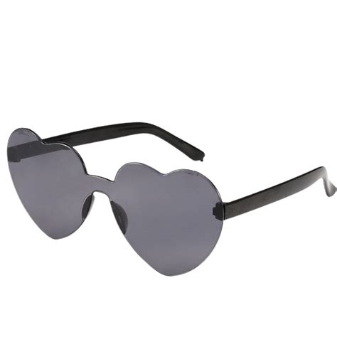 Love Heart Shape Sunglasses Clear Lens Rimless Festival Glasses Dress Party Au Ebay