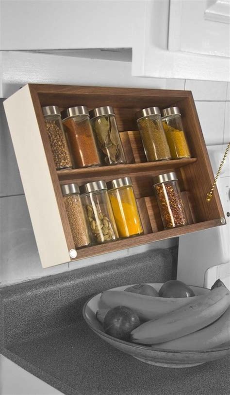 So i will get started posting some of my projects. Hidden Hinged Spice Rack | Under cabinet storage, Spice ...