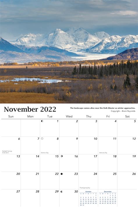 2022 Alaska Calendar Scenic 9x12 Wall Hanging Alaska Calendar The