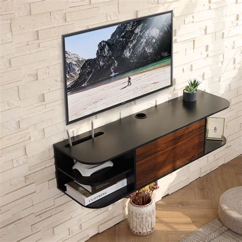 Fitueyes Tv Shelf Wall Mounted Media Entertainment Center Tv Stand For