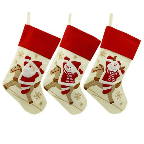 free shipping 3pcs lot 18 new style lovely christmas stocking santa snowman reindeer christmas