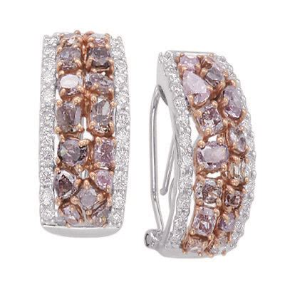 Ct Fancy Pink Diamonds Earrings K All Natural Grams Real Rose